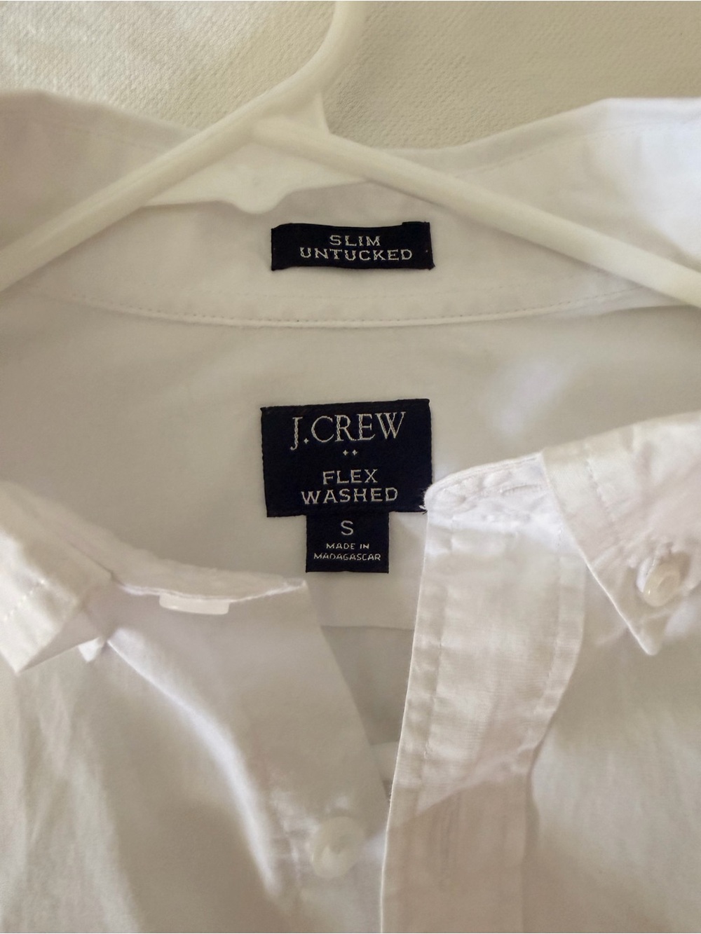 J. Crew White Slim Untucked Flex Washed Shirt